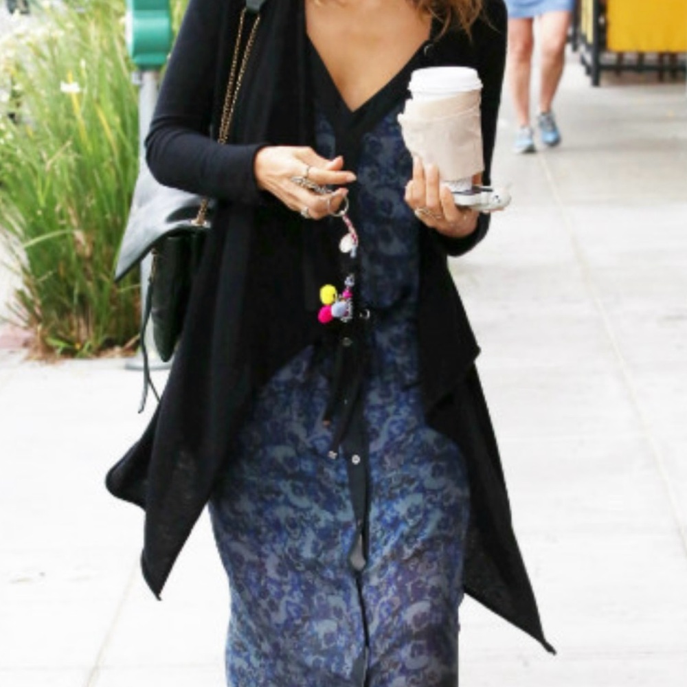 LAMB Blue and Black Floral Dress